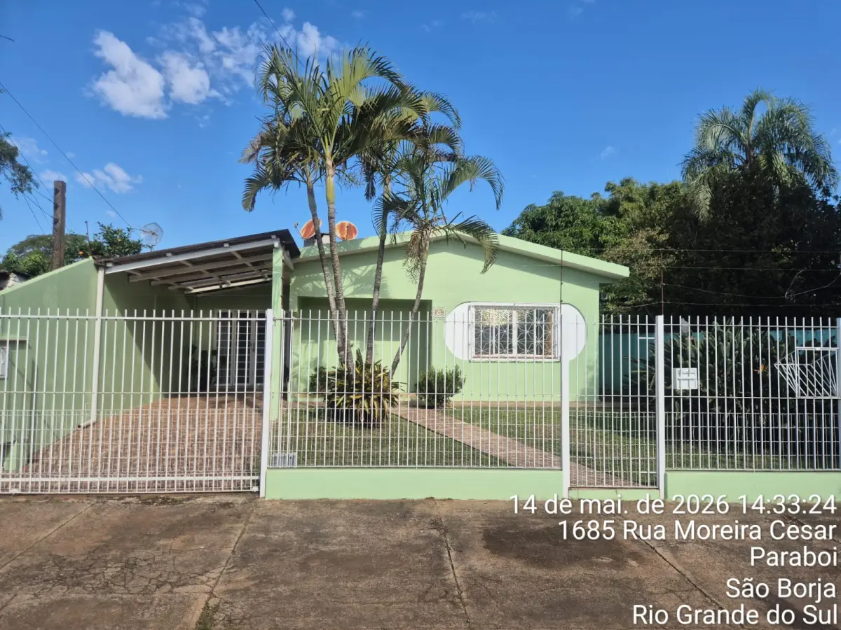 LOTE 001 - O IMÓVEL, constítuido de um prédio residencial em alvenaria, localizado na Rua Moreira Cezar, n. 1665, São Borja/RS
